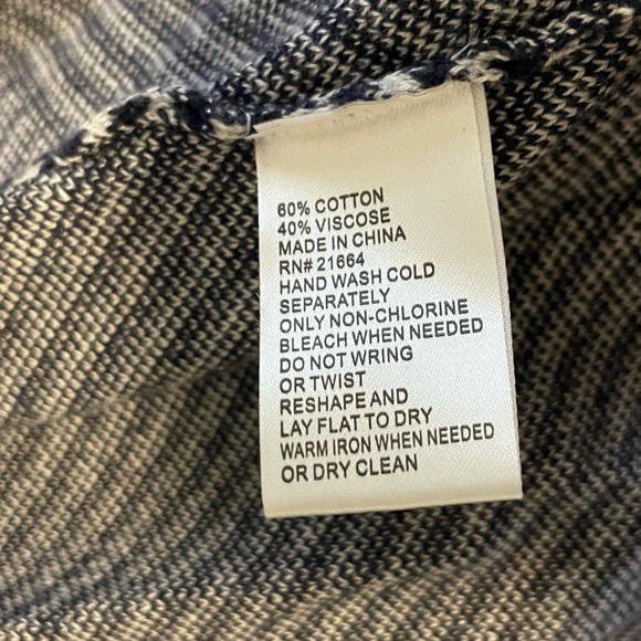 Foxcroft Open Knit Cardigan Stripe Women’s Sweater Large Gray Black Lightweight - Picture 3 of 5